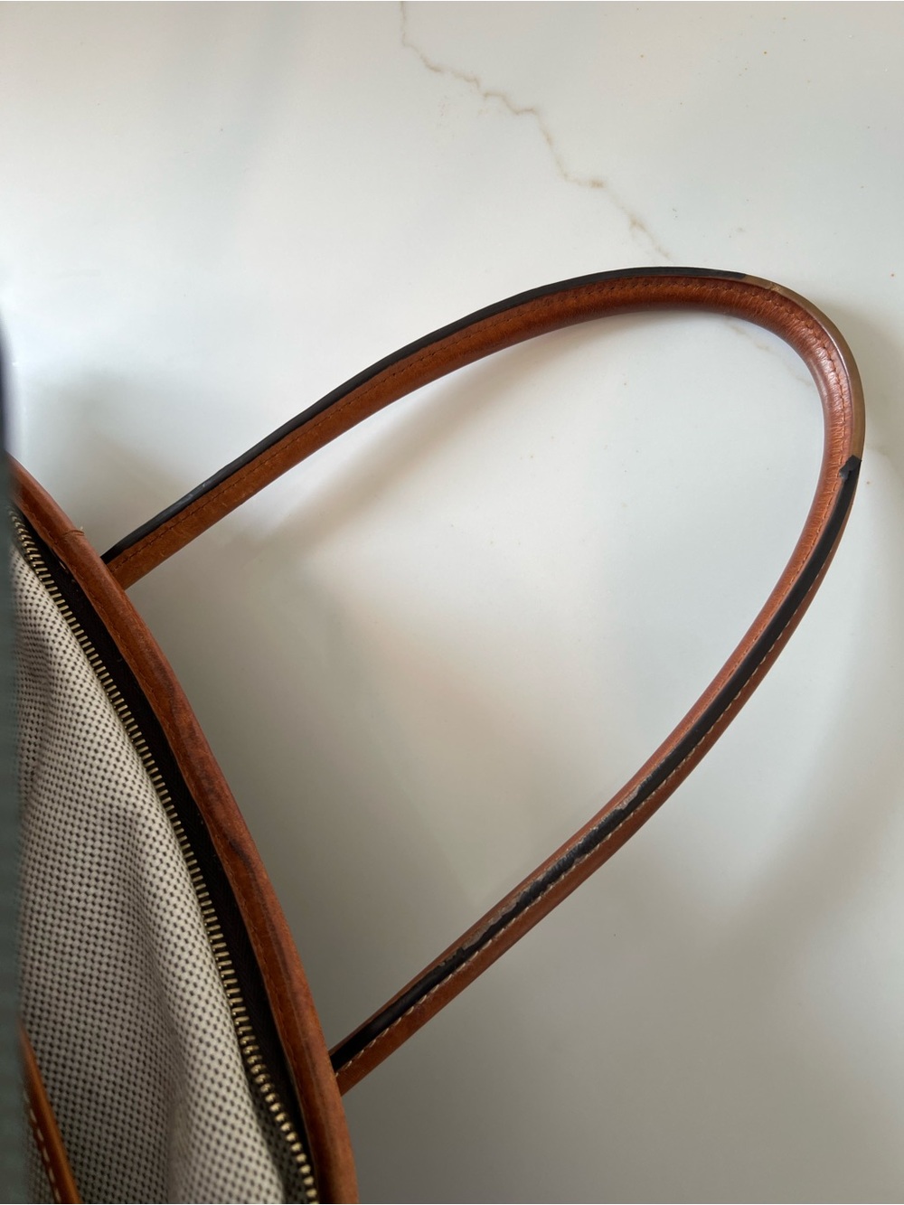 Dooney & Bourke Black & Tan Smooth Leather Crescent Tote Bag - Picture 10 of 14